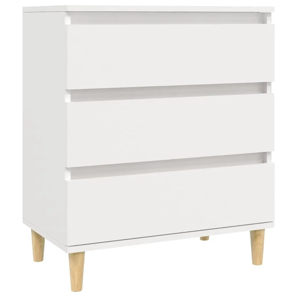 Sideboard White 60x35x70 cm Engineered Wood Storage Cabinet 3 Drawers