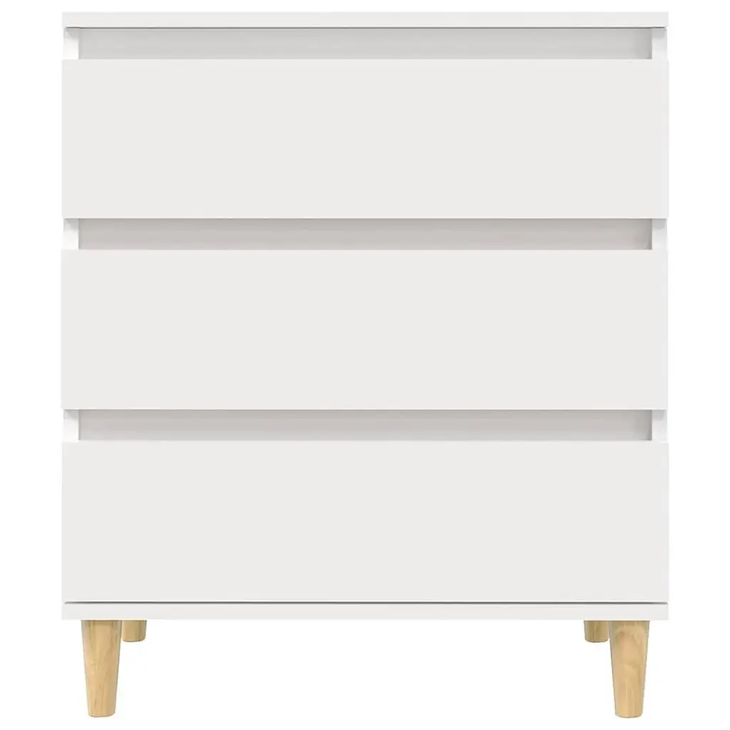 Sideboard White 60x35x70 cm Engineered Wood Storage Cabinet 3 Drawers