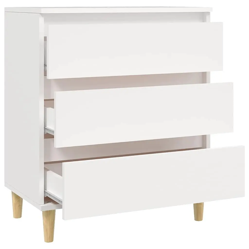 Sideboard White 60x35x70 cm Engineered Wood Storage Cabinet 3 Drawers