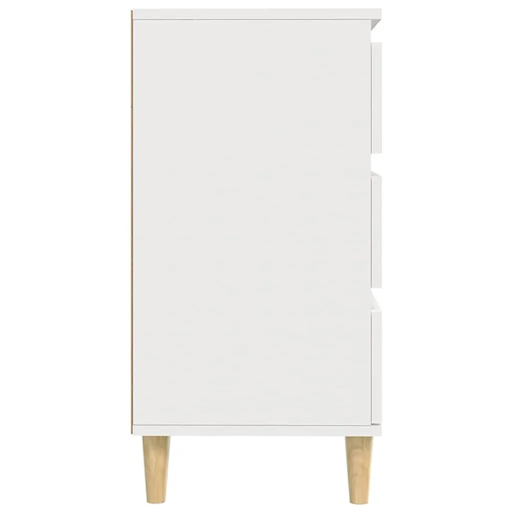 Sideboard White 60x35x70 cm Engineered Wood Storage Cabinet 3 Drawers