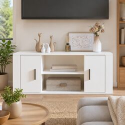 White TV Cabinet with Compartment Storage 100x35x40 cm