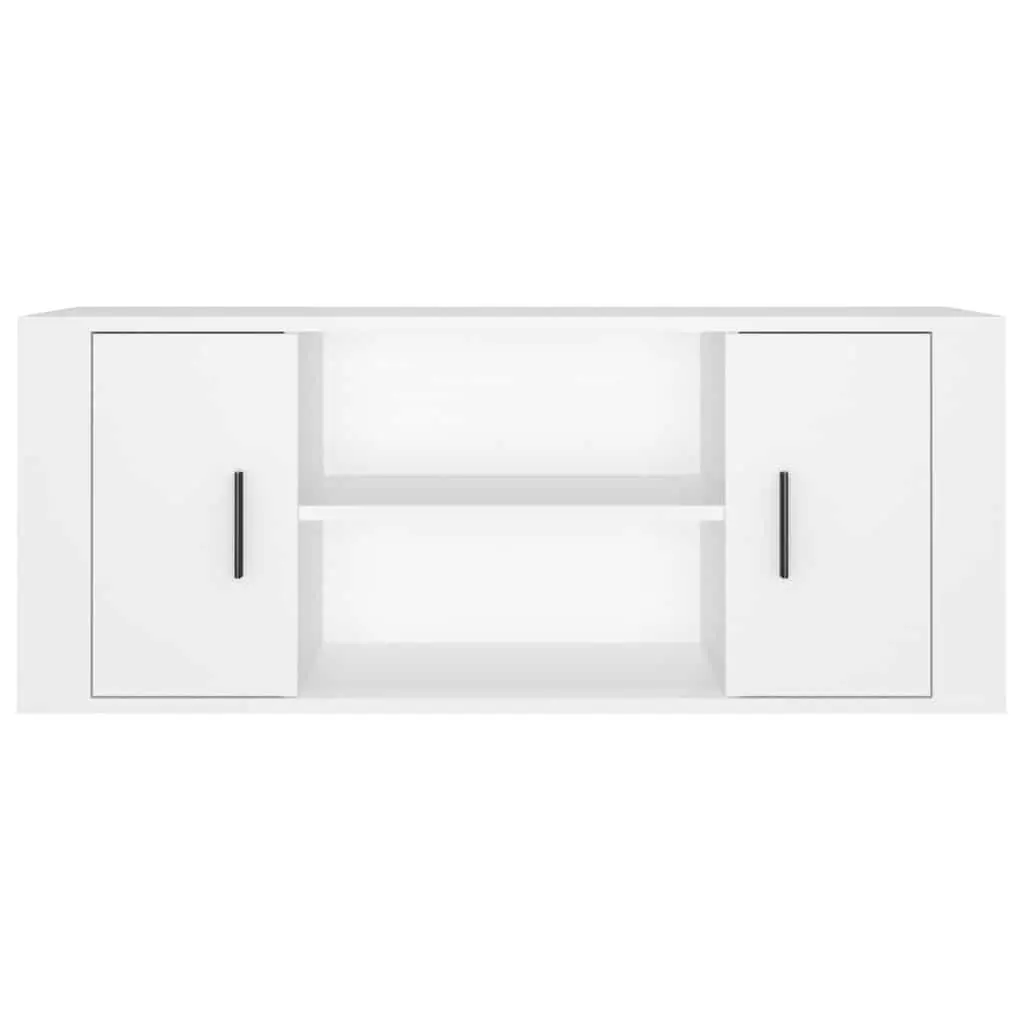 White TV Cabinet with Compartment Storage 100x35x40 cm