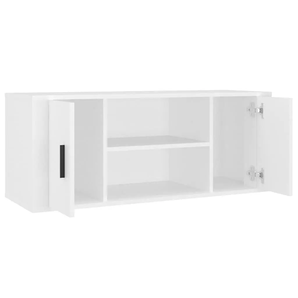 White TV Cabinet with Compartment Storage 100x35x40 cm