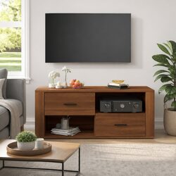 Brown Oak TV Cabinet 100x35x40 cm Media Storage Unit