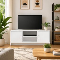 White TV Cabinet 102x30x37.5 cm for Living Room