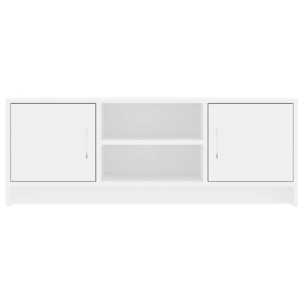 TV Cabinet White 102x30x37.5 cm Engineered Wood Media Stand Storage Unit with Doors