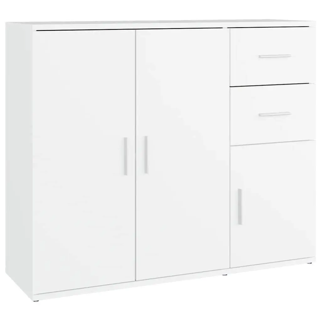 Sideboard White 91x29.5x75 cm Engineered Wood Storage Cabinet Furniture