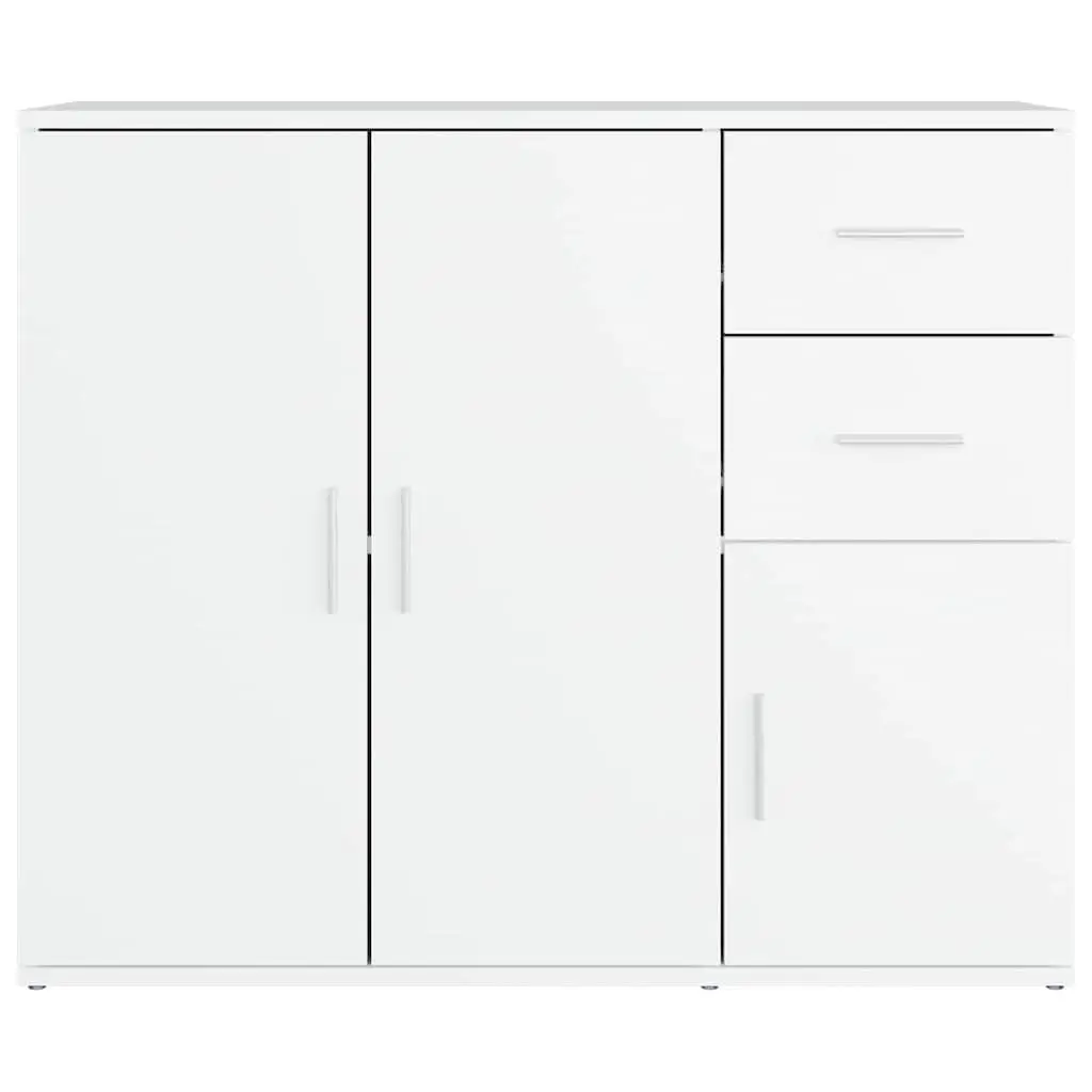Sideboard White 91x29.5x75 cm Engineered Wood Storage Cabinet Furniture