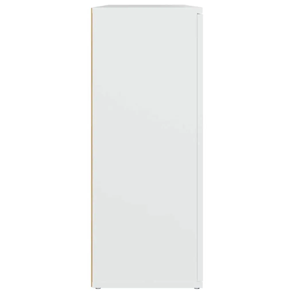 Sideboard White 91x29.5x75 cm Engineered Wood Storage Cabinet Furniture