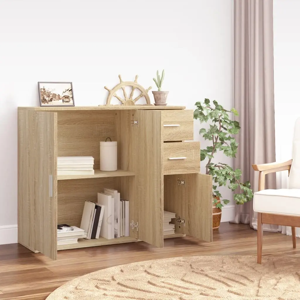 Sideboard Brown 91x29.5x75cm Engineered Wood Cabinet Storage Buffet Cupboard