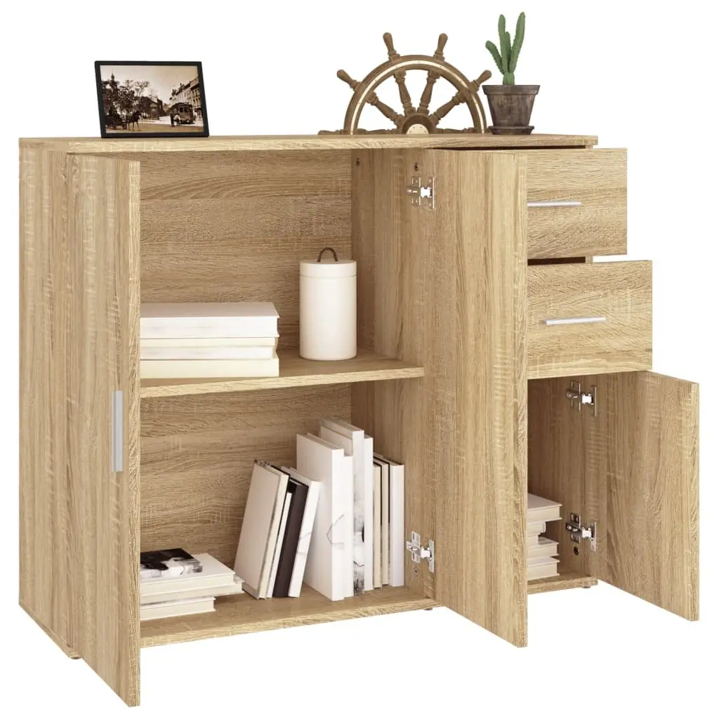Sideboard Brown 91x29.5x75cm Engineered Wood Cabinet Storage Buffet Cupboard