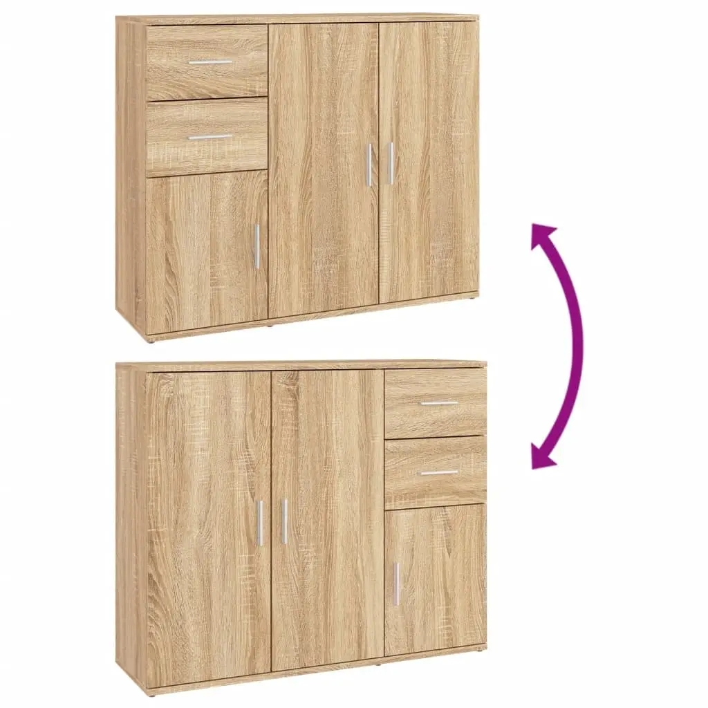 Sideboard Brown 91x29.5x75cm Engineered Wood Cabinet Storage Buffet Cupboard