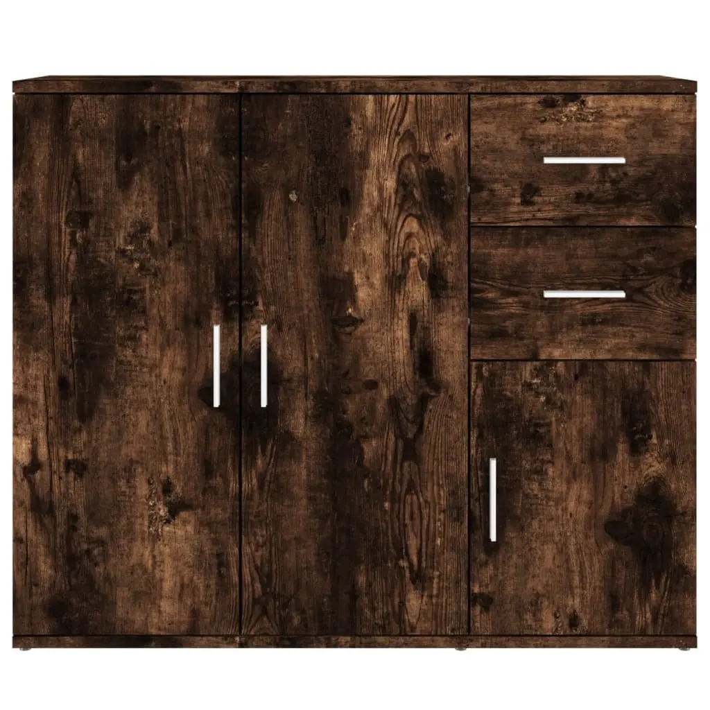 Brown Engineered Wood Sideboard Storage Cabinet 91x29.5x75cm