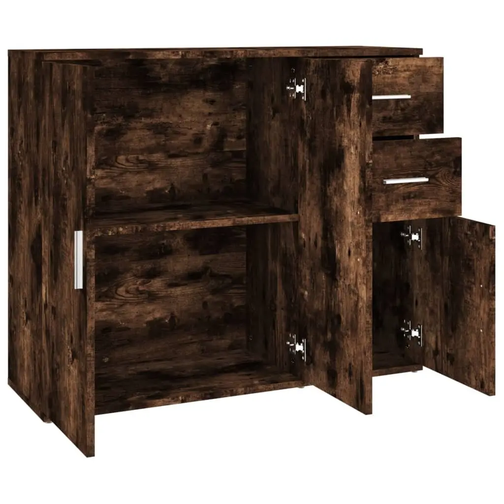 Brown Engineered Wood Sideboard Storage Cabinet 91x29.5x75cm