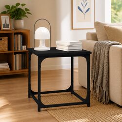 Stylish Side Table with Adjustable Steel Legs, Black 40x40x40cm