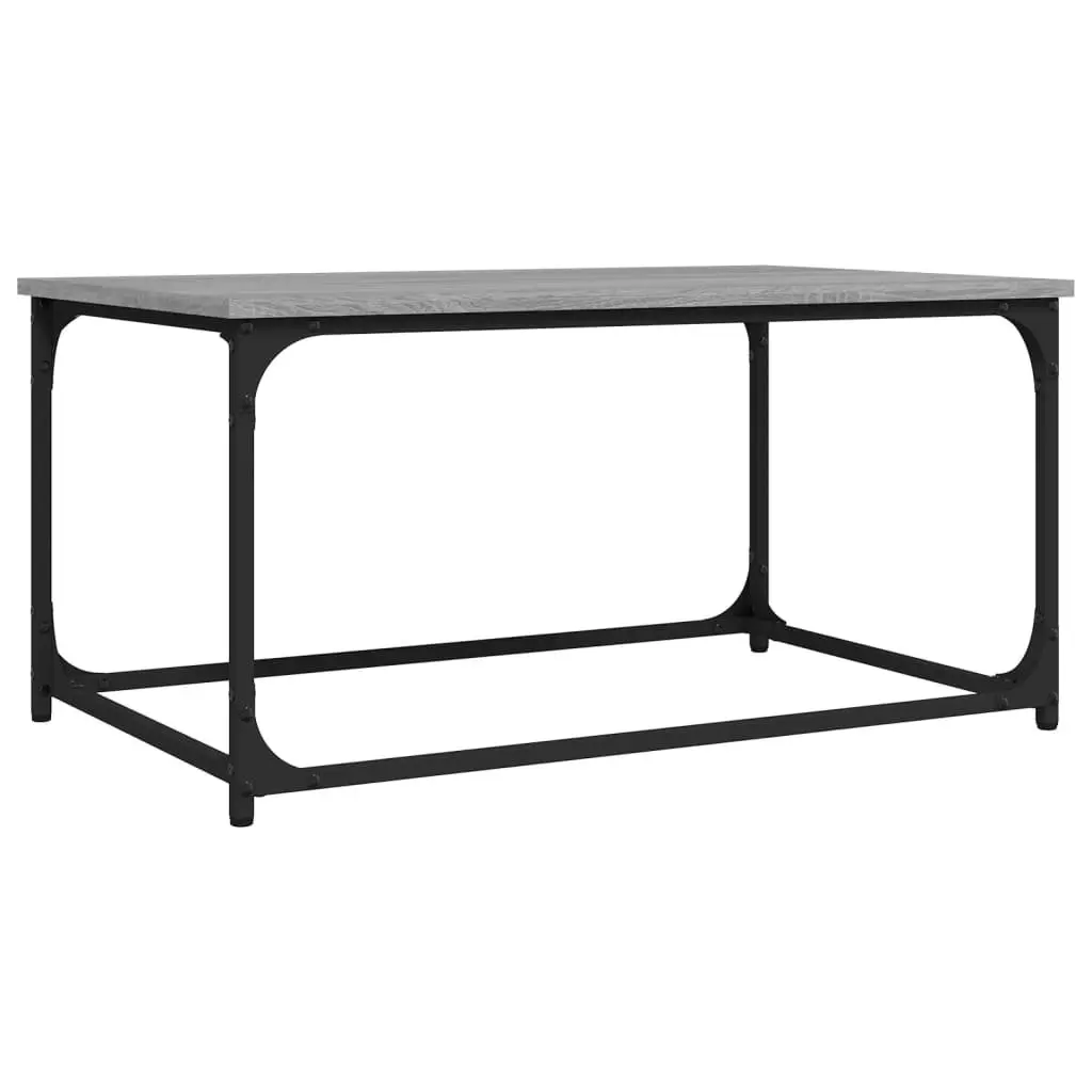 Coffee Table Grey Sonoma 80x50x40 cm Engineered Wood Iron Frame