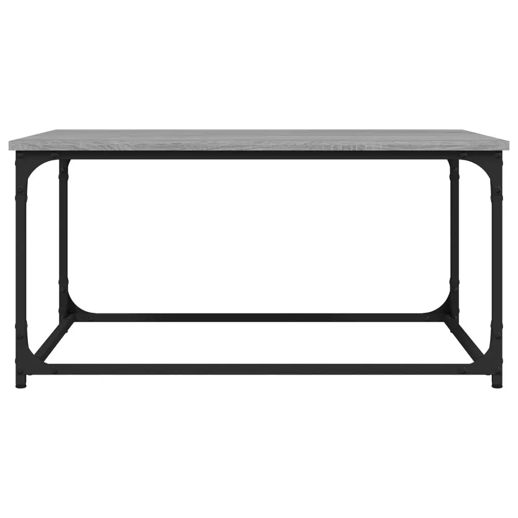 Coffee Table Grey Sonoma 80x50x40 cm Engineered Wood Iron Frame