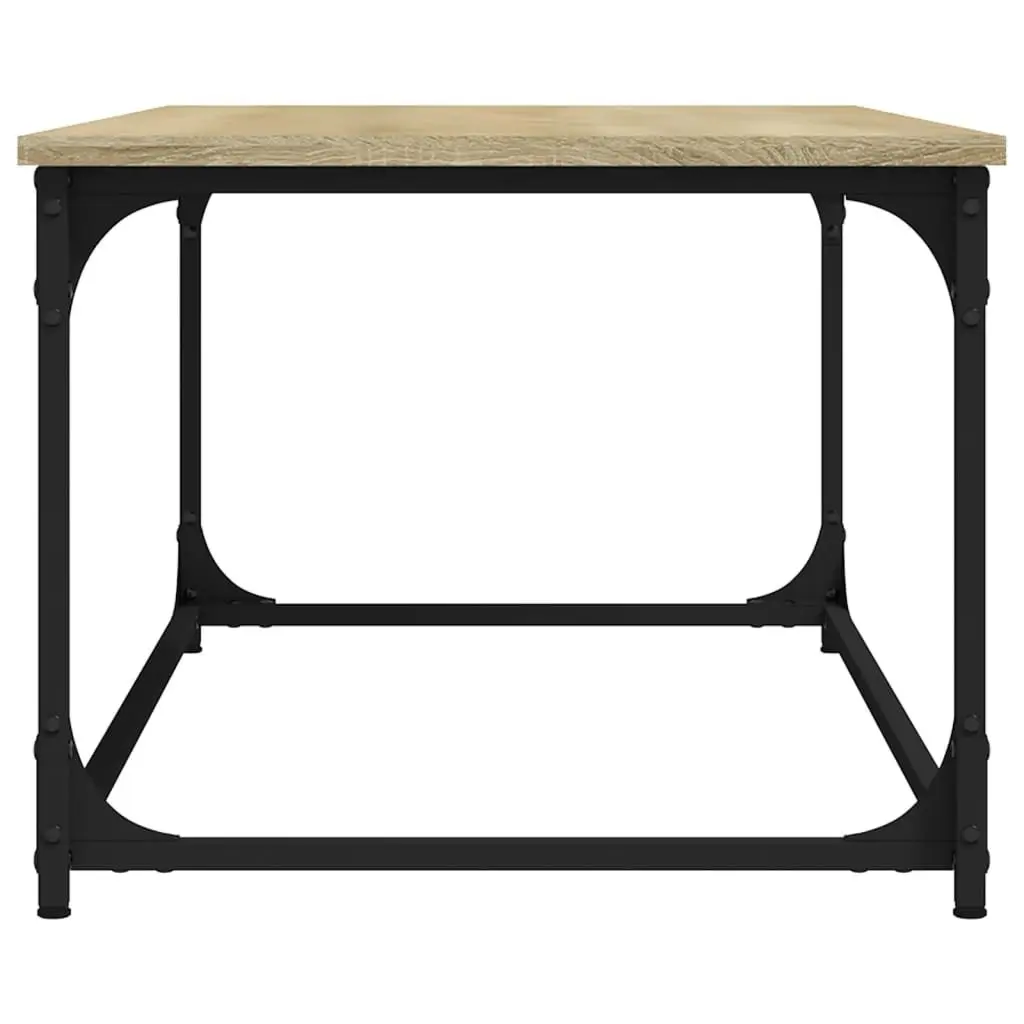 Coffee Table Brown Engineered Wood Iron Frame Living Room Accent Furniture 102 x 50 x 40 cm