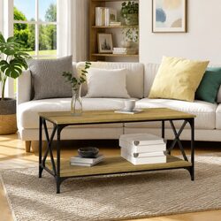 Inviting Coffee Table with Open Shelf in Brown