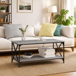 Grey Sonoma Coffee Table with Open Shelf Storage