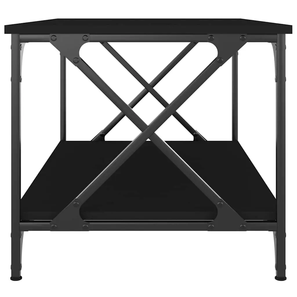 Coffee Table Black 80x50x45 cm Engineered Wood Iron Frame