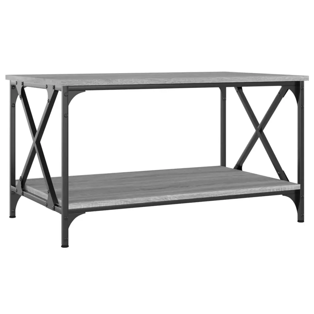 Coffee Table Grey Sonoma 80x50x45 cm Engineered Wood Iron Frame