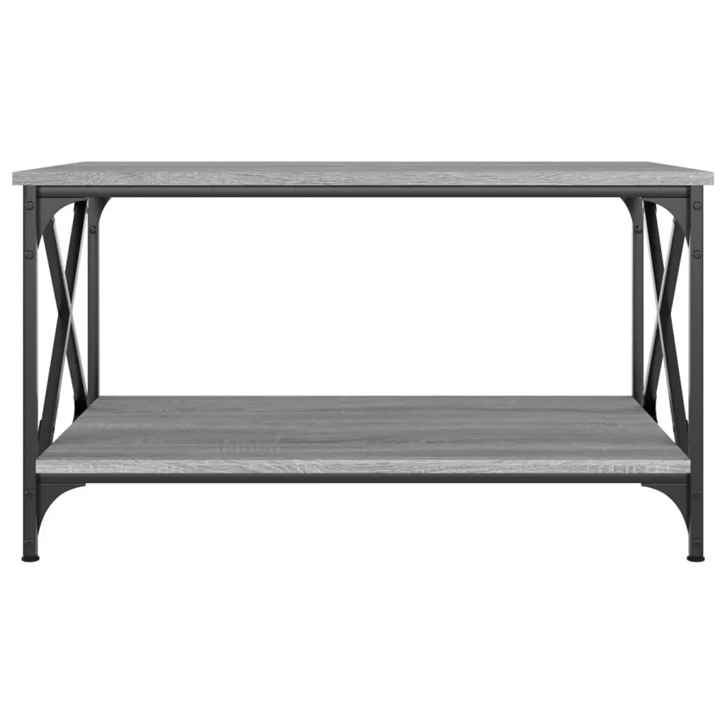 Coffee Table Grey Sonoma 80x50x45 cm Engineered Wood Iron Frame