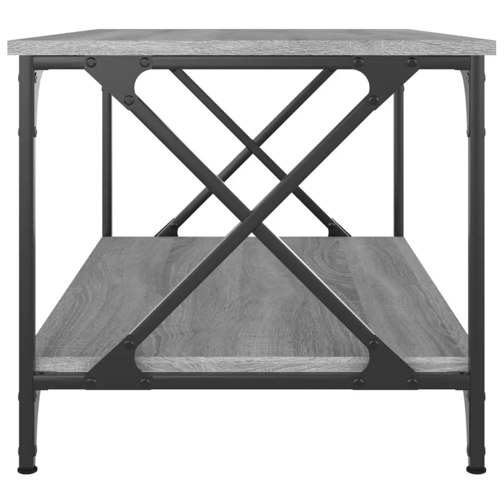 Coffee Table Grey Sonoma 80x50x45 cm Engineered Wood Iron Frame