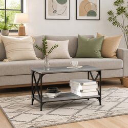 Grey Sonoma Coffee Table with Open Shelf Storage