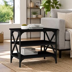 Black Accent Coffee Table with Storage 55x38x45cm