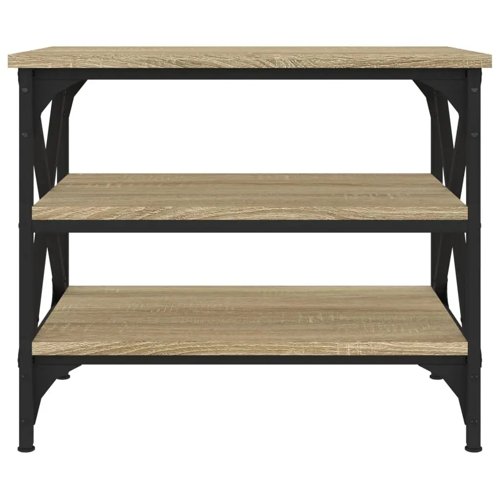Side Table Brown Industrial Style 55 x 38 x 45 cm Engineered Wood