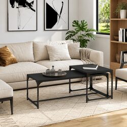 Black Industrial Coffee Tables with Adjustable Legs