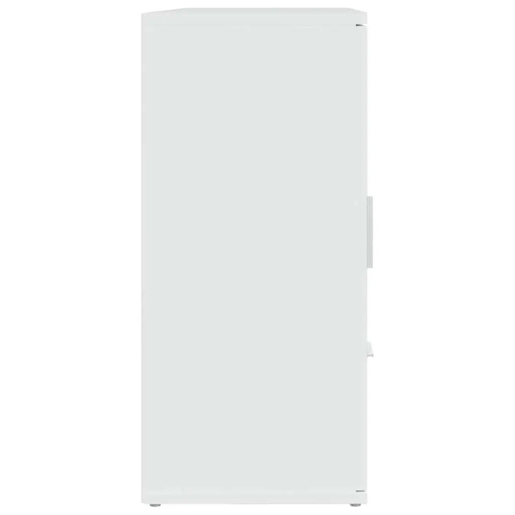 White Sideboard Storage Cabinet 91x29.5x65cm Engineered Wood Buffet 2 Doors 3