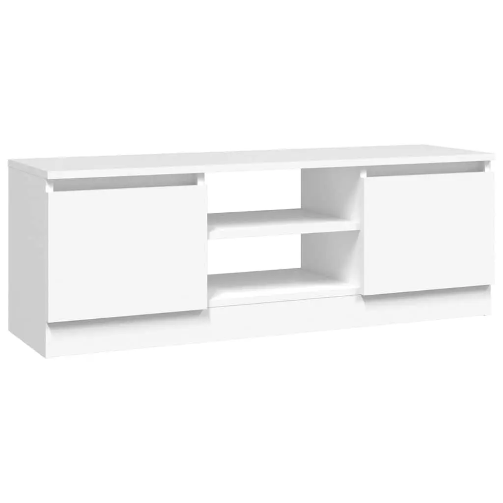 TV Cabinet White Storage Unit Media Console Organizer Engineered Wood 102 x 30 x 36 cm