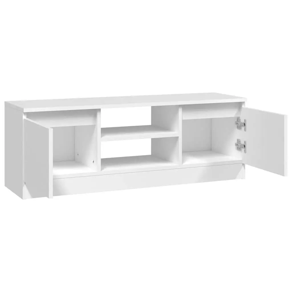 TV Cabinet White Storage Unit Media Console Organizer Engineered Wood 102 x 30 x 36 cm