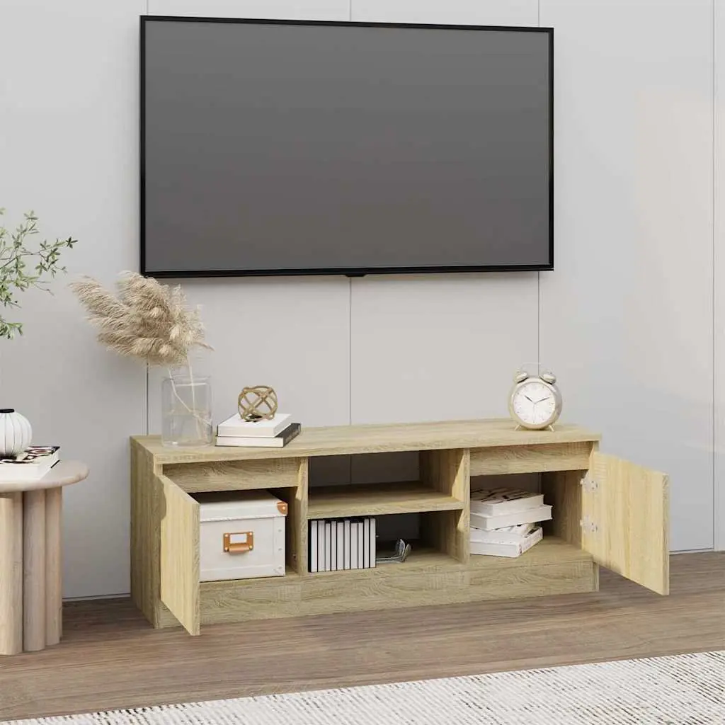 Brown TV Cabinet with Storage Compartments