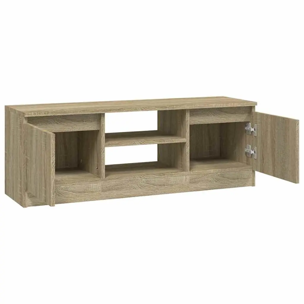 Brown TV Cabinet with Storage Compartments