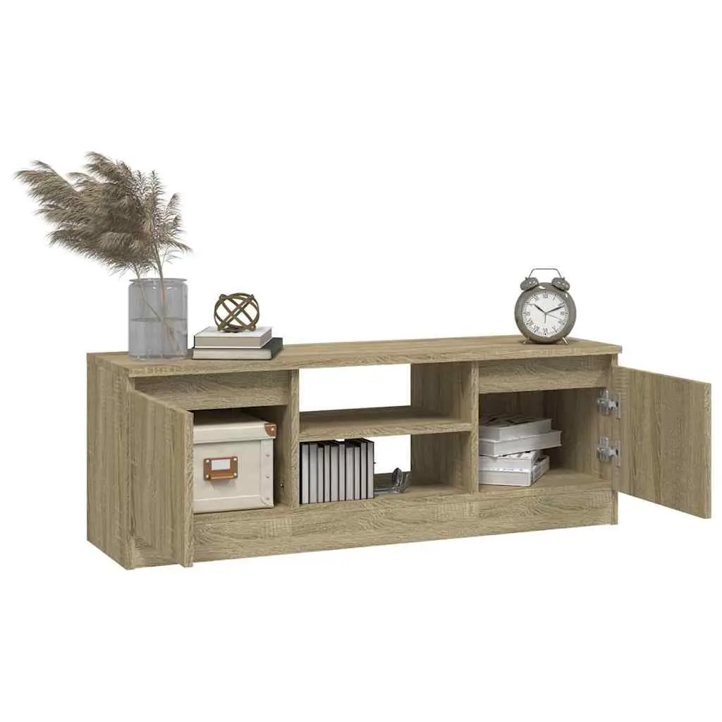 Brown TV Cabinet with Storage Compartments