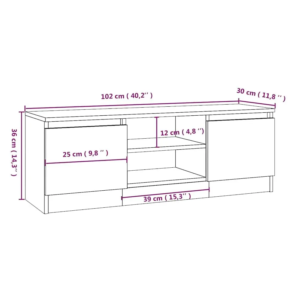 Brown TV Cabinet with Storage Compartments
