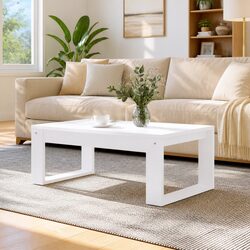 White Coffee Table with Modern Design for Living Rooms
