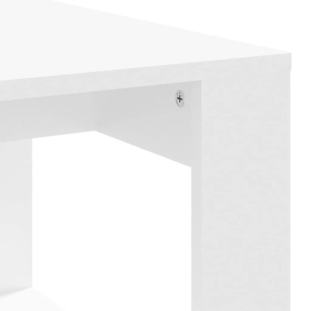 Coffee Table White Modern Design Living Room Accent Furniture Engineered Wood