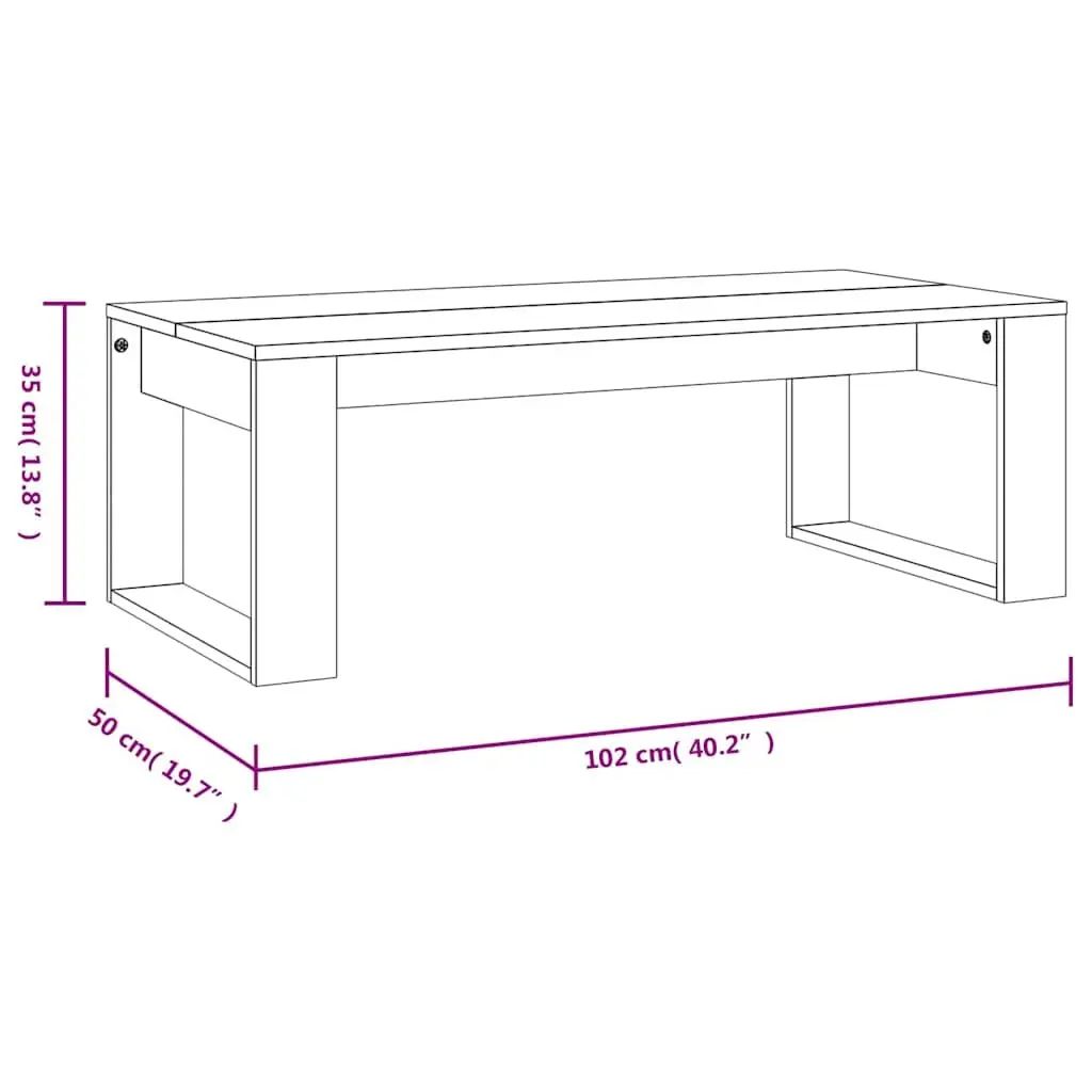 Coffee Table White Modern Design Living Room Accent Furniture Engineered Wood