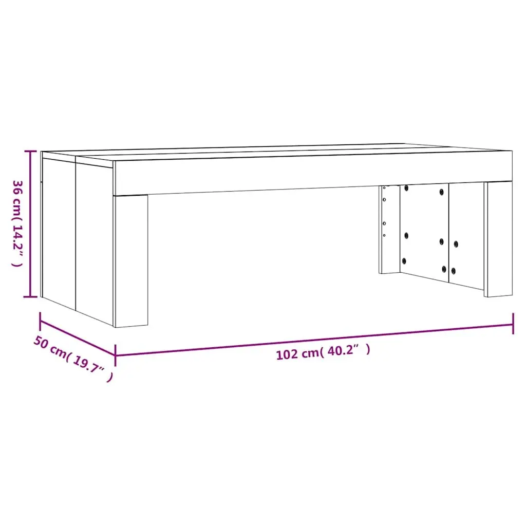 Coffee Table Modern White 102x50x36 cm Engineered Wood