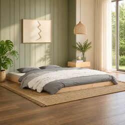 Comfortable Bed Frame 150x200 cm Solid Pine Wood