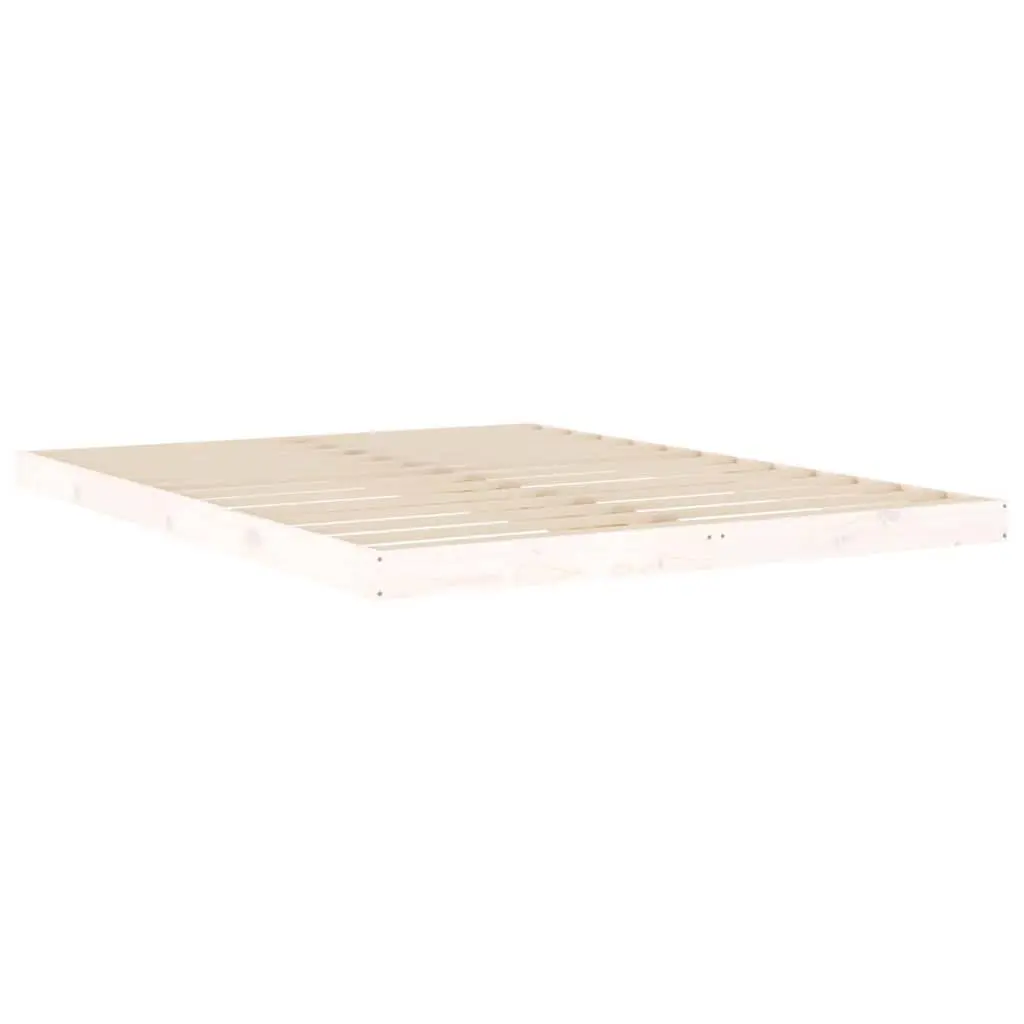 White Bed Frame 150x200 cm Solid Pine Wood