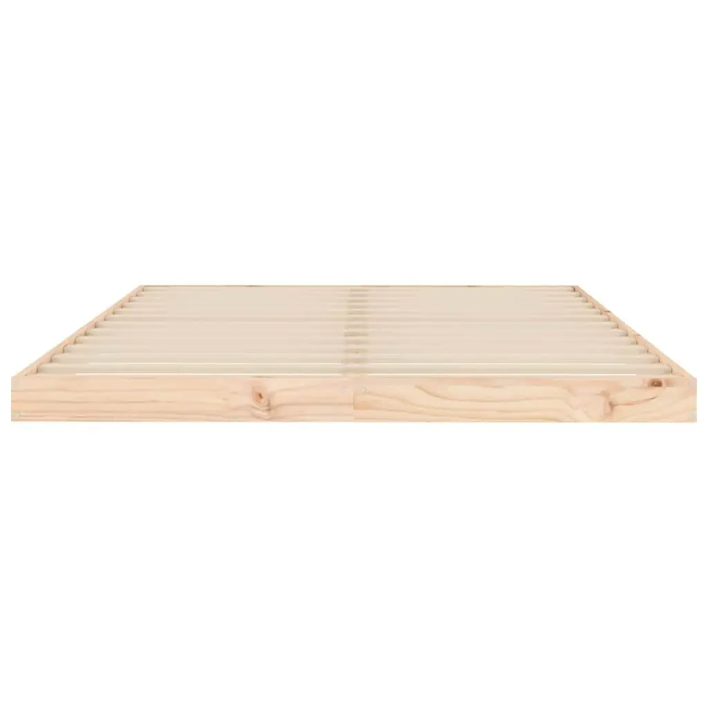 Solid Pine Bed Frame 135x190 cm with Slatted Base