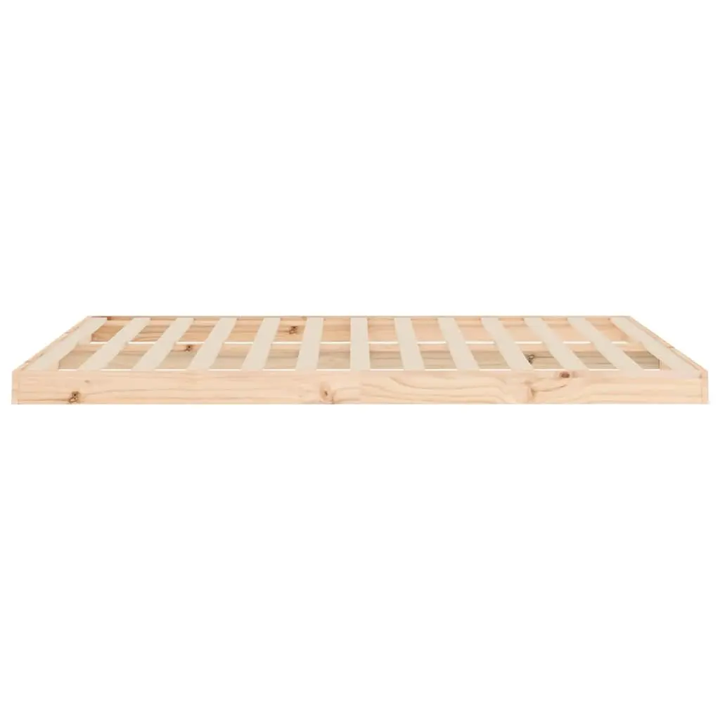 Solid Pine Bed Frame 135x190 cm with Slatted Base