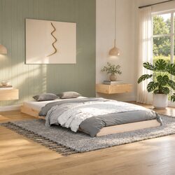 Rustic Solid Pine Bed Frame 90x190 cm for Cozy Bedrooms