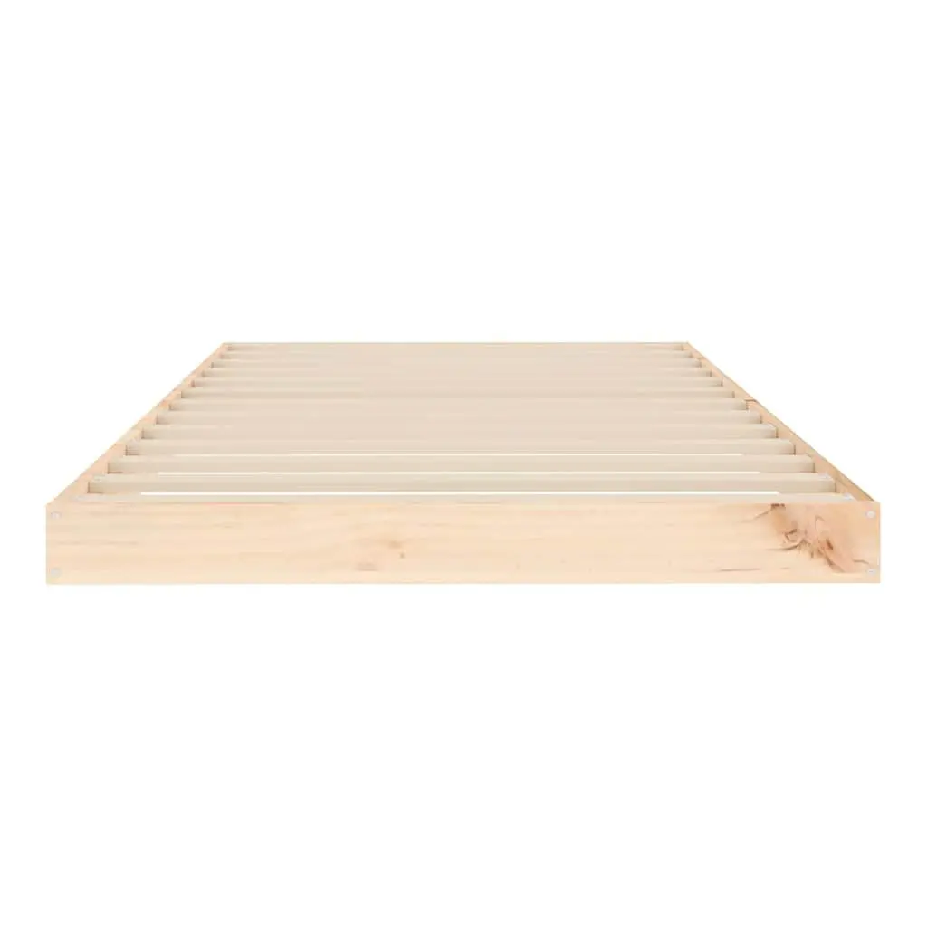 Solid Wood Pine Bed Frame 90x190 cm Single Wooden Bedroom Furniture Brown