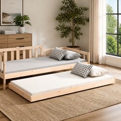 Solid Pine Wood Bed Frame 90x190 cm with Slatted Base